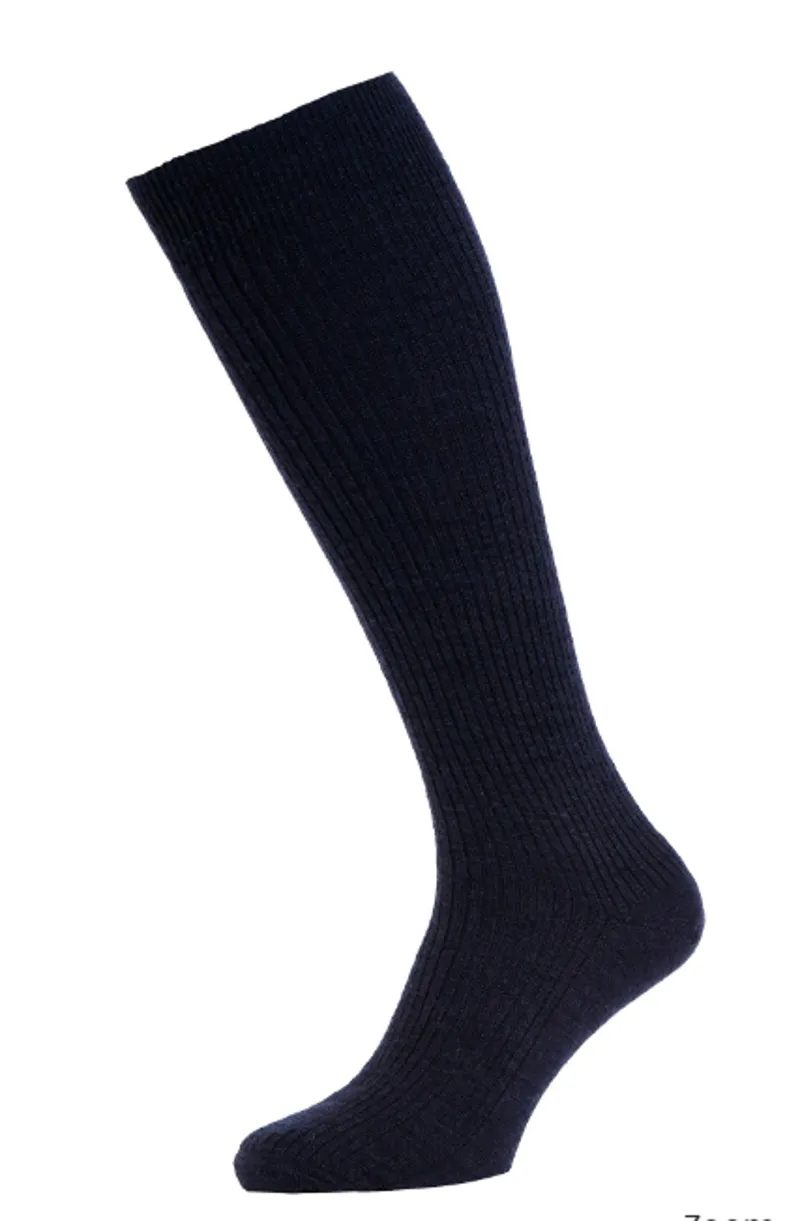 HJ77 Navy Wool Knee High